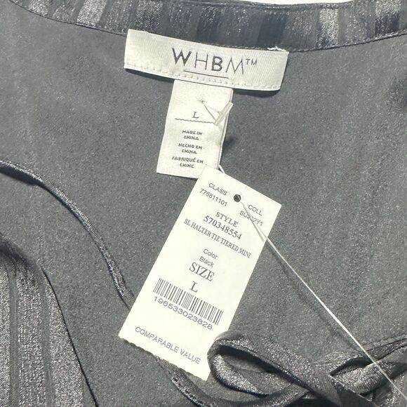 WHBM White House Black Market Women’s Dress L Size L Tie Belt Ruffle Hem NWT - Picture 7 of 13